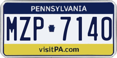 PA license plate MZP7140