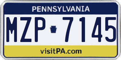 PA license plate MZP7145