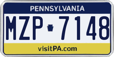 PA license plate MZP7148