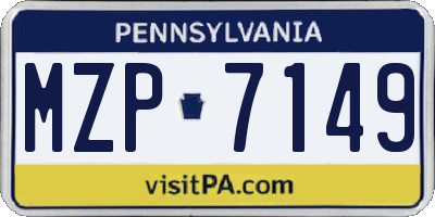 PA license plate MZP7149