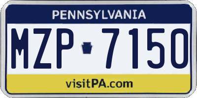 PA license plate MZP7150