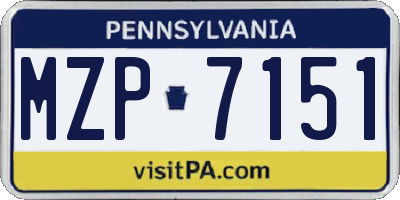 PA license plate MZP7151