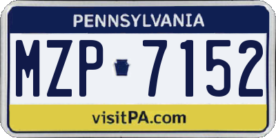 PA license plate MZP7152