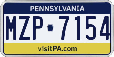PA license plate MZP7154