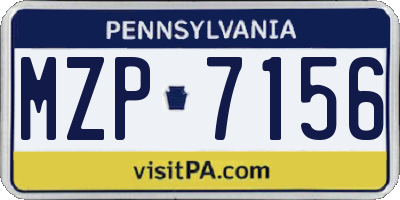 PA license plate MZP7156
