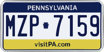 PA license plate MZP7159