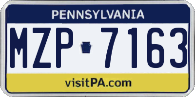 PA license plate MZP7163