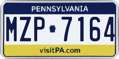 PA license plate MZP7164