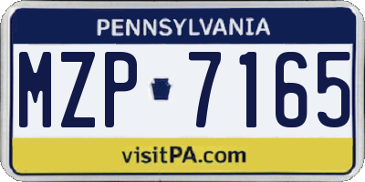 PA license plate MZP7165