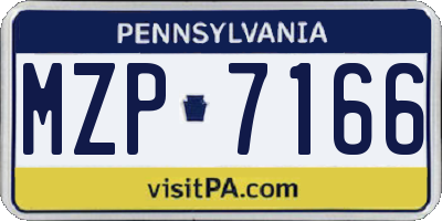 PA license plate MZP7166