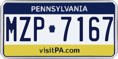 PA license plate MZP7167