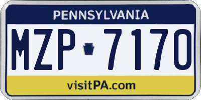PA license plate MZP7170