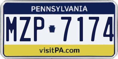 PA license plate MZP7174