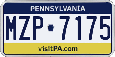 PA license plate MZP7175