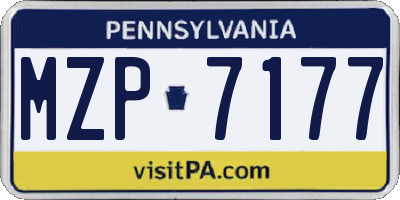 PA license plate MZP7177