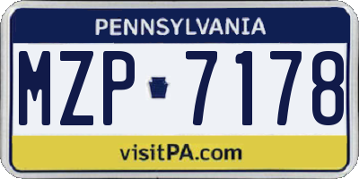 PA license plate MZP7178