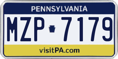 PA license plate MZP7179