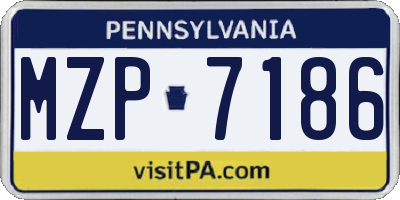 PA license plate MZP7186