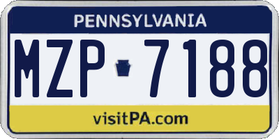 PA license plate MZP7188