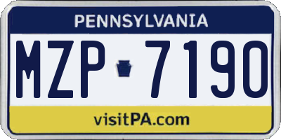 PA license plate MZP7190