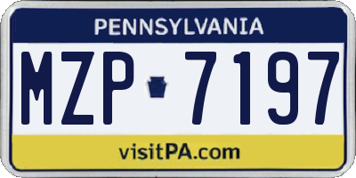 PA license plate MZP7197