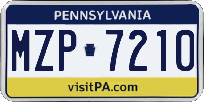 PA license plate MZP7210