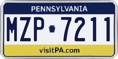 PA license plate MZP7211