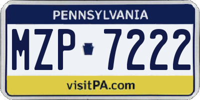 PA license plate MZP7222