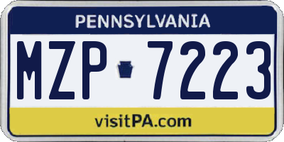 PA license plate MZP7223