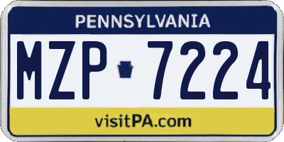 PA license plate MZP7224