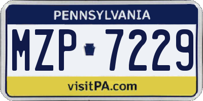 PA license plate MZP7229