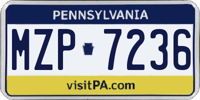 PA license plate MZP7236