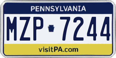 PA license plate MZP7244