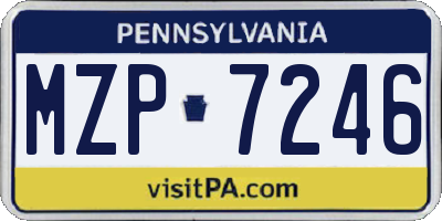 PA license plate MZP7246