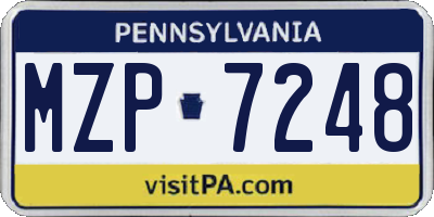 PA license plate MZP7248