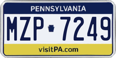 PA license plate MZP7249