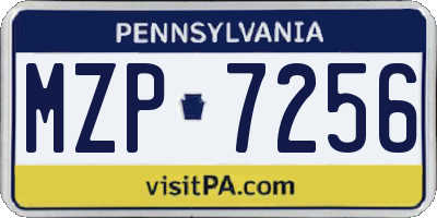 PA license plate MZP7256