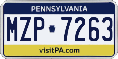 PA license plate MZP7263