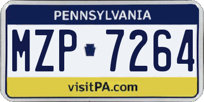 PA license plate MZP7264