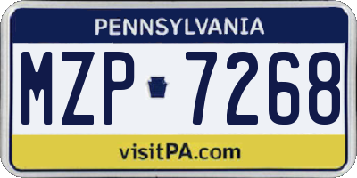 PA license plate MZP7268