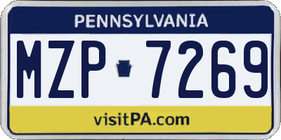 PA license plate MZP7269
