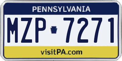 PA license plate MZP7271