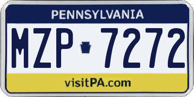 PA license plate MZP7272