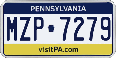 PA license plate MZP7279