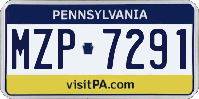 PA license plate MZP7291