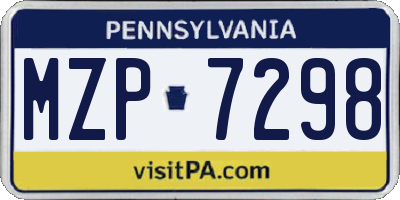 PA license plate MZP7298
