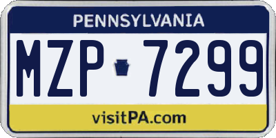 PA license plate MZP7299