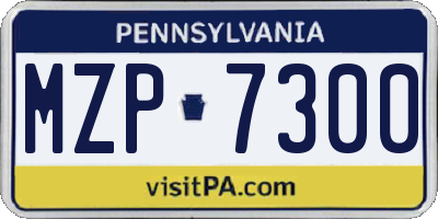 PA license plate MZP7300