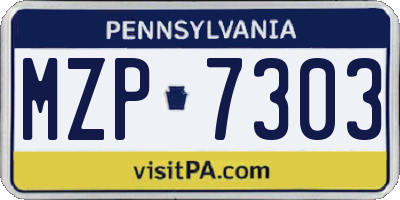 PA license plate MZP7303