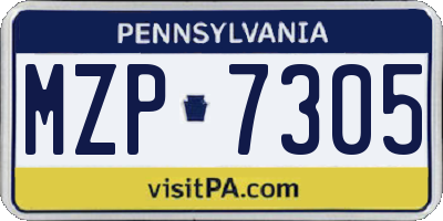 PA license plate MZP7305